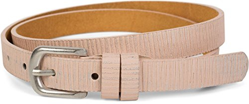 styleBREAKER schmaler unifarbener Gürtel mit Metallic Streifen, Vintage, kürzbar, Damen 03010089, Farbe:Rose, Größe:95cm