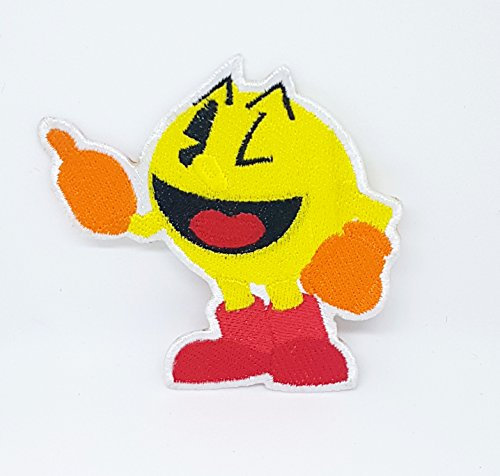 Pac Man Lustiger lächelnder Cartoon-Charakter zum Aufbügeln/Aufnähen