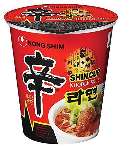 Nong Shim Shin Ramyun Noodle Soup Cup 68g (Pack of 12)