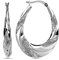 LeCalla Sterling Silber Creolen hochglanzpoliert Matt-Finish texturiert Garnelen klassische ovale Creolen Ohrring für Frauen - 38MM