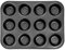 DIVCHI 12 Cups Muffin Tray - Nonstick BPA Free & Dishwasher Safe Cupcake Pan Black