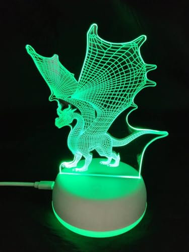 Xdorra Drache Lampe, Club Dekoration LED Drachen Nachtlicht Kinder Dino Geburtstag Geschenk Bürodekoration