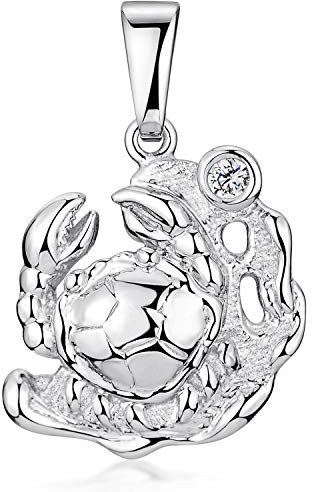 MATERIA Sternzeichen Kette Krebs Silber 925 mit Zirkonia Stein rhodiniert inkl. Schmuck-Etui KA-469