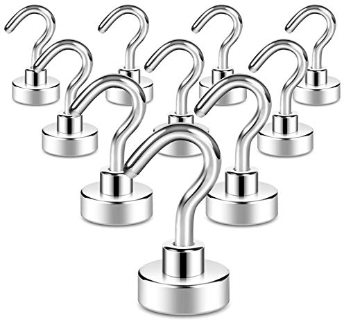 Neosmuk - Ganci magnetici da 10 kg + forte magnete con gancio per frigorifero, gancio da crociera resistente per soffitto, gancio magnetico