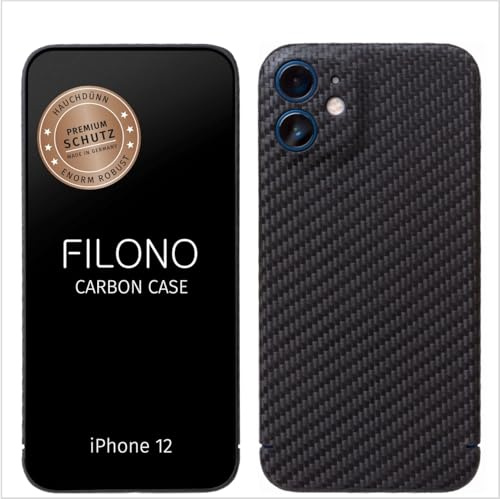 iPhone 12 Carbon Hülle Ultra dünn | Made in Germany | mit Kamera-Schutz