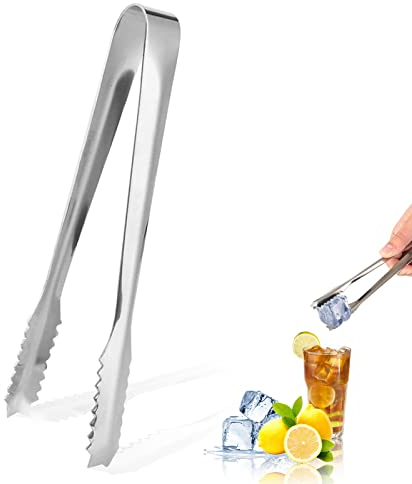 Tongs Kitchen Ice Tong,7inch Stainless Steel Ice Tongs Ice Sugar Tong Mini Serving Tongs Small Tong Silver Candy Tong Heat Resistant Cooking Tong for Home Bar Kitchen Tea Party Hotel