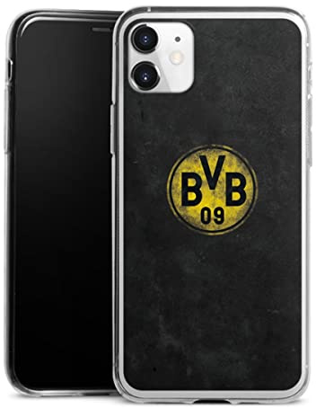 Slim Case kompatibel mit Apple iPhone 11 Silikon Handyhülle transparent Hülle extra dünn Borussia Dortmund BVB Fanartikel