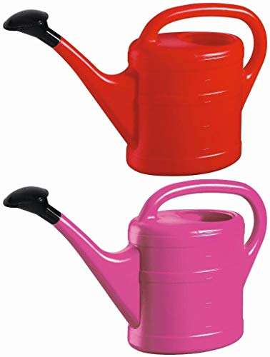 2X Gießkanne 5L ROT + PINK + 1x KÜHLSCHRANKMAGNET! Gießkannen Kunststoff für groß & klein, Garten & Zimmerpflanzen Gieskanne Gieskannen Giesskanne 5 Liter Watering Can Kinder Zimmergießkanne