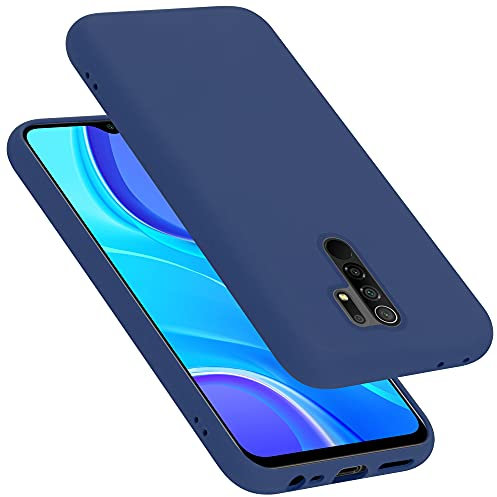 Cadorabo Hülle kompatibel mit Xiaomi RedMi 9 Hülle Silikon Handyhülle für RedMi 9 Case aus flüssigem Silikon- Kratzfeste und stoßfeste dünne TPU Schutzhülle - Liquid BLAU