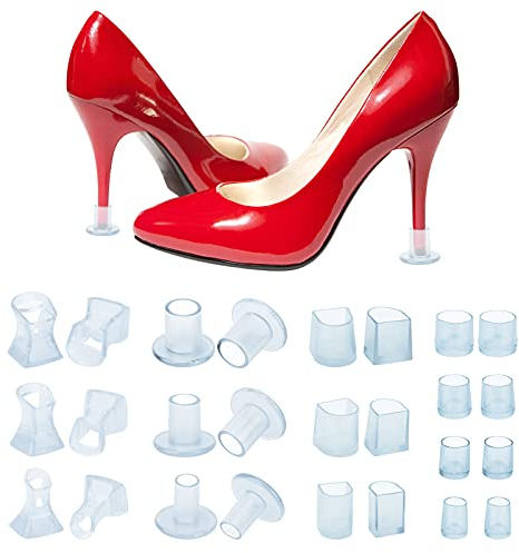 OOTSR 13 Paar transparente Fersenschutzkappen für hochhackige Schuhe, Gras/unebene Böden/Hochzeitszeremonie/Outdoor-Events