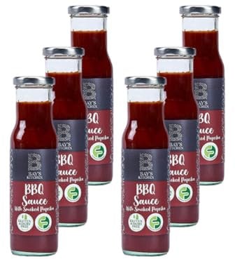 Bay's Kitchen Low FODMAP BBQ Sauce with Smoked Paprika for barbeques and Home Cooked Food, Gluten-Free, IBS-Friendly and Suitable for Vegans (6 x 275g Bottle Multipack)