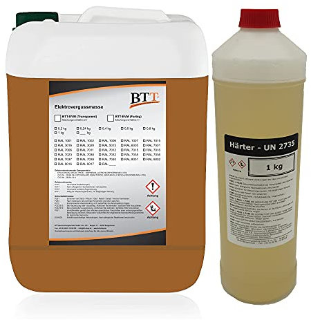 BTT-EVM Elektrovergussmasse RAL 8001 Ockerbraun (900g) auf 2K Epoxidharz Basis, IP68 bis 1000 Volt