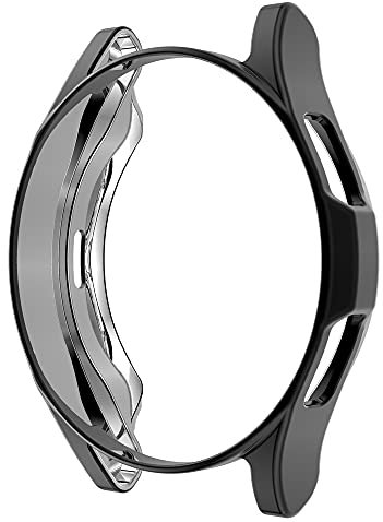 Apbands Cover compatibile per Samsung Galaxy Watch 4 44 mm 40 mm morbido TPU placcato tutto intorno con protezione schermo custodia di protezione per Samsung Galaxy Watch 4 44 mm 40 mm, nero