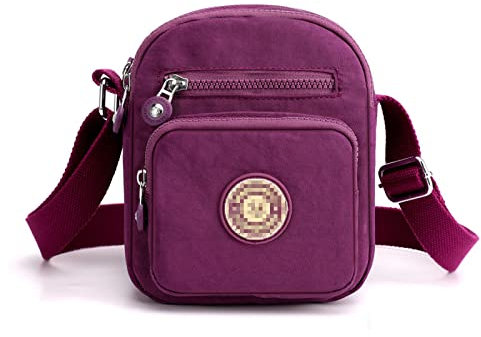 Milky Way Damen Umhängetasche aus Nylon mit mehreren Taschen, für Damen und Mädchen, zum Einkaufen, Wandern, für den täglichen Gebrauch (lila)