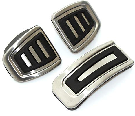 ZJCNHY Edelstahl Gasbremspedal Mt Pedal Passend Für Sitz 6K 6L 6J Skoda Fabia I II VW Polo 9N 6R Bora Golf MK4 IV Car Styling Pedalkappen 647 (Color Name : MT 3PCS)