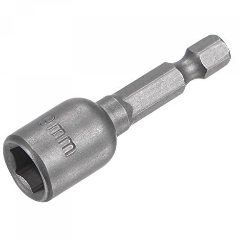 sourcing map Rápido-Cambio Tuerca Destornillador broc*, 1/4 Hexagonal Vástago 9mm Magnético Tuerca Colocador Taladro broc*s, 1.89 Largo, Métrico