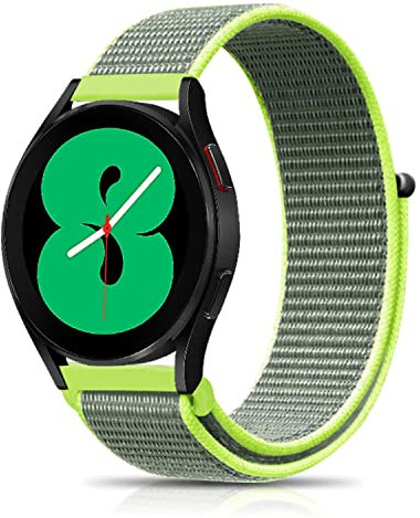 Niboow 20mm Cinturino per Samsung Galaxy Watch Watch 7/6 / 5/4 40mm 44mm / 6 Classic 43mm 47mm / Galaxy Watch FE 40mm, Traspirante Nylon Cinturino per Galaxy Watch 5 Pro 45mm - Giallo