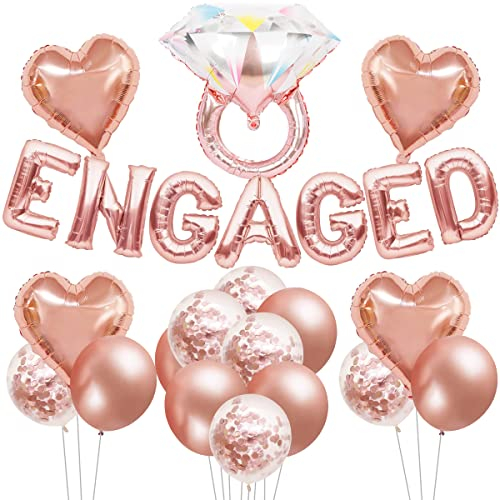 Engaged Luftballons, VerlobungsDeko,Luftballons Love Roségold,Wedding Decoration, Luftballons Hochzeit,Engaged Luftballons Verlobungs Deko für Verlobung Dekoration Hochzeit Valentinstags