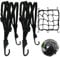 Spanngurt Fahrrad Gepäckspanner, Fahrrad Gummispanner Expander mit Haken Verstellbar Elastische, Gepäckträger ​Spanngurt für Motorrad Fahrrad (2PCS Motorrad Spanngurte+1PCS Gepäcknetz)