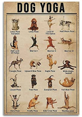 Rudd Hunde-Yoga-Poster, dekoratives Gemälde, Leinwand, Wandposter und Kunstbild, modernes Familien-Schlafzimmer, Deko-Poster, 30 x 45 cm, ohne Rahmen