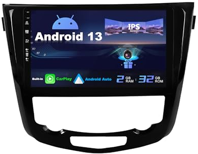 SXAUTO Android 14 IPS Autoradio Per Nissan X-Trail Qashqai J11 Rouge(2014-2018) - 2G+32G - Senza fili Carplay & Android Auto - GRATUITI Telecamera - DAB Fast-boot Volante DSP WIFI - 2 Din 10.1 Pollici