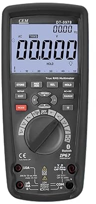 QDTimes CEM DT-9978 New Professional Multimeter Digital IP67 3.5'' LCD Display True RMS and Auto Range,50000 count Bandwidth (Hz) 100KHz with Bluetooth(DT-9978)