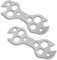 Fongmore 2-Piece 10-in-1 Bike Multitool Wrench Set - Hexagon Wrench, Hex Spanner, Snap Tools - A3 Galvanized Steel, Silver