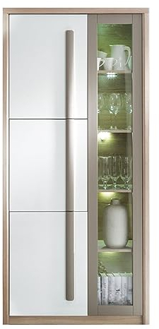 Mon Mobilier Design Roma Armoire vitrine 3 Portes battantes avec lumières LED 90x194 cm
