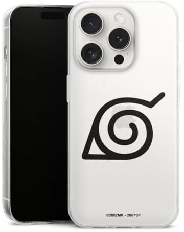 Slim Case kompatibel mit Apple iPhone 15 Pro Silikon Handyhülle transparent Hülle extra dünn Naruto Shippuden Konoha Shinobi