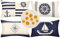 Cheekywares 4er Set Kissenbezug Kissenhülle Frühling Sommer wasserdichte Leinen Seefahrt Segeln Kompass Anker Ruder Sofakissen Deko Kissen Bezug Auto Home Bed Büro Cafe Garten Outdoor 30 x 50 cm