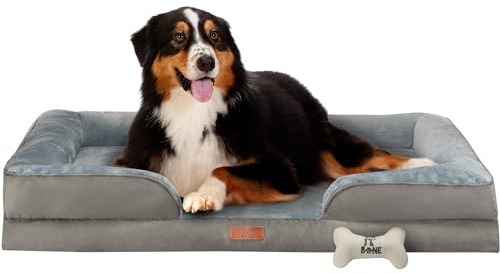 Fur & Bone Extra Large Dog Bed (112x80x20cm) – XL Dog Sofa Bed with Soft Cushion, Orthopedic Dog Beds, Removable Plush Velvet Cover, Waterproof Layer, Non-Skid Bottom for Better Sleep Support
