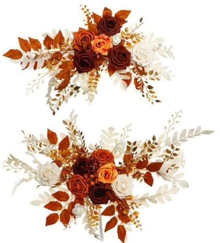 2 Pack Wedding Arch Flowers Artificial Flower Arrangement Set Fake Flowers Welcome Wedding Signs Floral Decorations for Wedding Decoration Ceremony