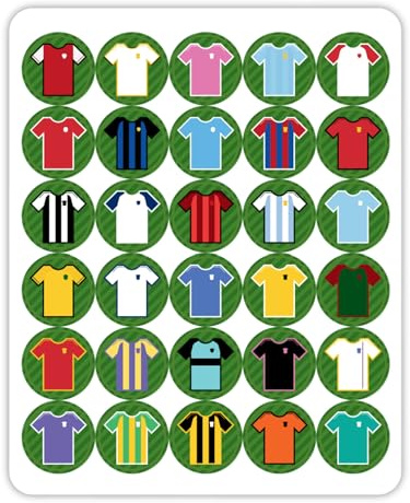 HNTR® Create Your Dream Team Football Stickers | 30 Unique Kits | 150 Sticker Pack | 2.5cm Round Vinyl Sports Stickers for Scrapbooks, Planners & Rewards