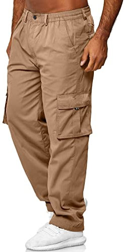 Herren Hose Lang Rangerhose Regular Fit mit Taschen Elastischer Bund Cargohose Baumwolle Outdoorhose Lange Baggy Hose Casual Freizeithose Pants Chino Hosen Freizeit Outdoorhose Arbeitshose Trouser