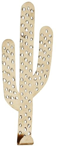 Macosa MS1706068 Dekohaken Kaktus Metall Gold 26 cm Wandhaken Wanddeko Haken Deko goldfarben Metallhaken Wandgarderobe Garderobenhaken modern