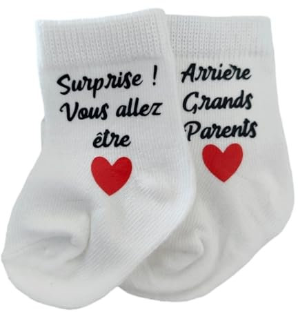 Générique Paire de chaussettes annonce grossesse Arrière Grands Parents - Cadeau annonce grossesse - Surprise arrière grands parents