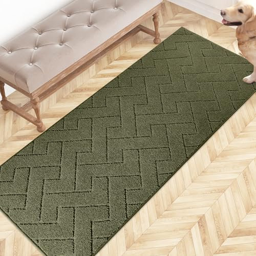 FCSDETAIL Dirt Trapper Indoor Door Mat 60 x 150 cm, Machine Washable Entrance Rug, Dog Doormat, Non-slip Inside Floor Mat, Runner Rug for Kitchen, Hallway, Bathroom, Bedroom