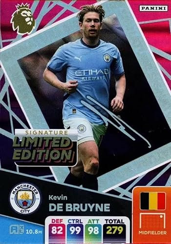 Carte à collectionner Panini Premier League 2024 2025 Kevin De Bruyne Signature Édition limitée