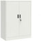 VCGGAIP Armoire en métal verrouillable avec 2 étagères réglables (90 x 80 x 40 cm) - Armoire en acier pour bureau, garage et maison - Charge maximale : 50 kg par étagère - Serrure de sécurité et