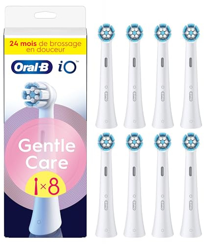Oral-B iO Gentle Care Serie Original Ersatz-Rundbürsten, geeignet für empfindliches Zahnfleisch, 8