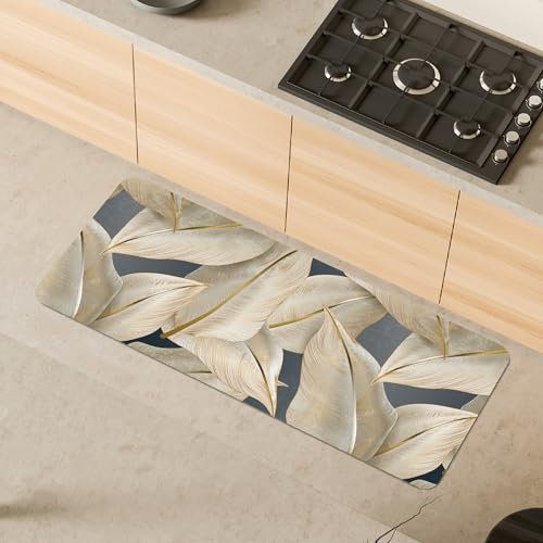 Comart - Tapis de Cuisine Austin - Imperméable - Antidérapant - Anti-Taches - Lavable en Machine - Tapis en Polyester - pour Couloir et Cuisine - Fabriqué en Italie - Élégant Nature - 50 x 130 cm
