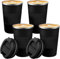 LYCN 4 Pack Travel Coffee Mugs, Reusable Insulated Coffee Cup with Spill Proof Leak Proof Lids, 380 ml / 13 oz Stainless Steel Vacuum Coffee for Camping Hot and Cold Drink (Black)