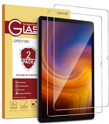 OMOTON Panzer Schutz Glas für Samsung Galaxy Tab S10 FE Plus, 9H Härte Schutzfolie Folie kompatibel mit Samsung Tab S10 FE Plus/S10 FE+, Anti- Kratzer, 2 Stück