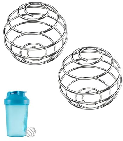 GZSYWZ Edelstahl Shaker Kugel - 2 Stück Protein Shaker, Metall Flaschenmischer, Frühling Mixer Eiweiß Shaker Ball für Flasche Cup Draht Schneebesen Ball für Protein Blended Getränke, 32 * 32mm