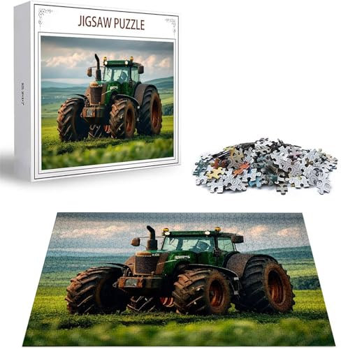 Puzzle 100 Teile Traktor Puzzle Erwachsene, DIY Groß Puzzelmatten, Holzpuzzle für Erwachsene und Kinder ab 12 Jahren Wooden Jigsaw Auto Geschicklichkeitsspiel für Die Ganze Familie, Geschenke D-459