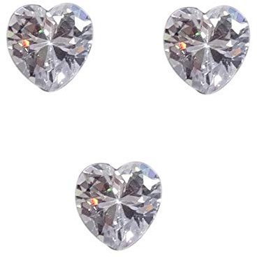 Arwacraft 3 Pcs ~ 8 Mm Size Heart Shape Cut White Zircon/Cubic Zirconia Stones Quality A+ Zircon For Diy Nail Jewelry ~ 3 Pcs-B07LDB2TMRNAMZ