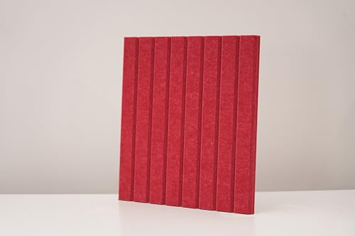 SOMEDA® Pinnwand Filz 6er Set – 30x30cm | 1,2cm dick & hochdicht | Geräuschdämmend & rückstandsfrei | inkl. Klebepads | Filzplatte für Büro, Home-Office, Kinderzimmer, Küche (Rot)