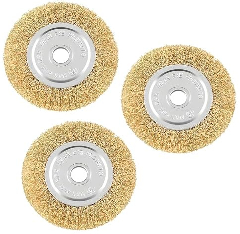 3Pack RAC814 Wire Brush Replacement for Ryobi Patio Cleaner | Wire Wheel with 16mm Arbor Hole for RY18PCA-0 OPC1800 OPC1815 EFB 400/401 Cleans Rust & Joint Debris, 115mm*16mm*10mm