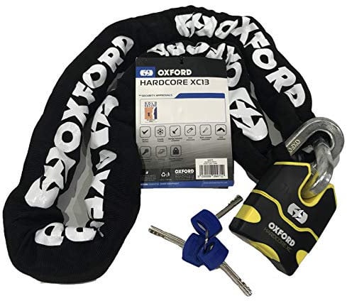 Oxford Hardcore XL High Security Motorbike Chain and Lock - 1.5M