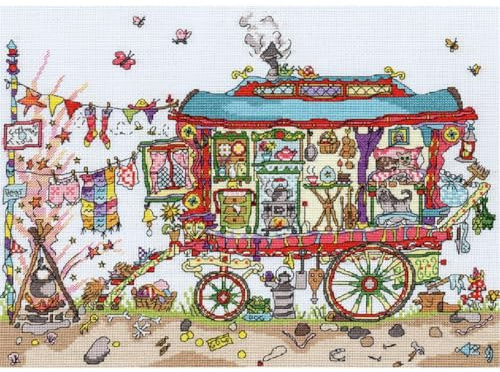 Bothy Threads Cross Stitch Kit - Cut Thru' Gypsy Wagon